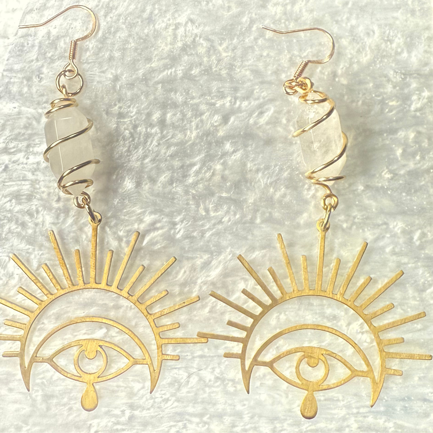 Evil Eye Quartz Earrings